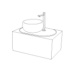 Cabinet 76 with smooth doors, washbasin on the left, sink on the right
